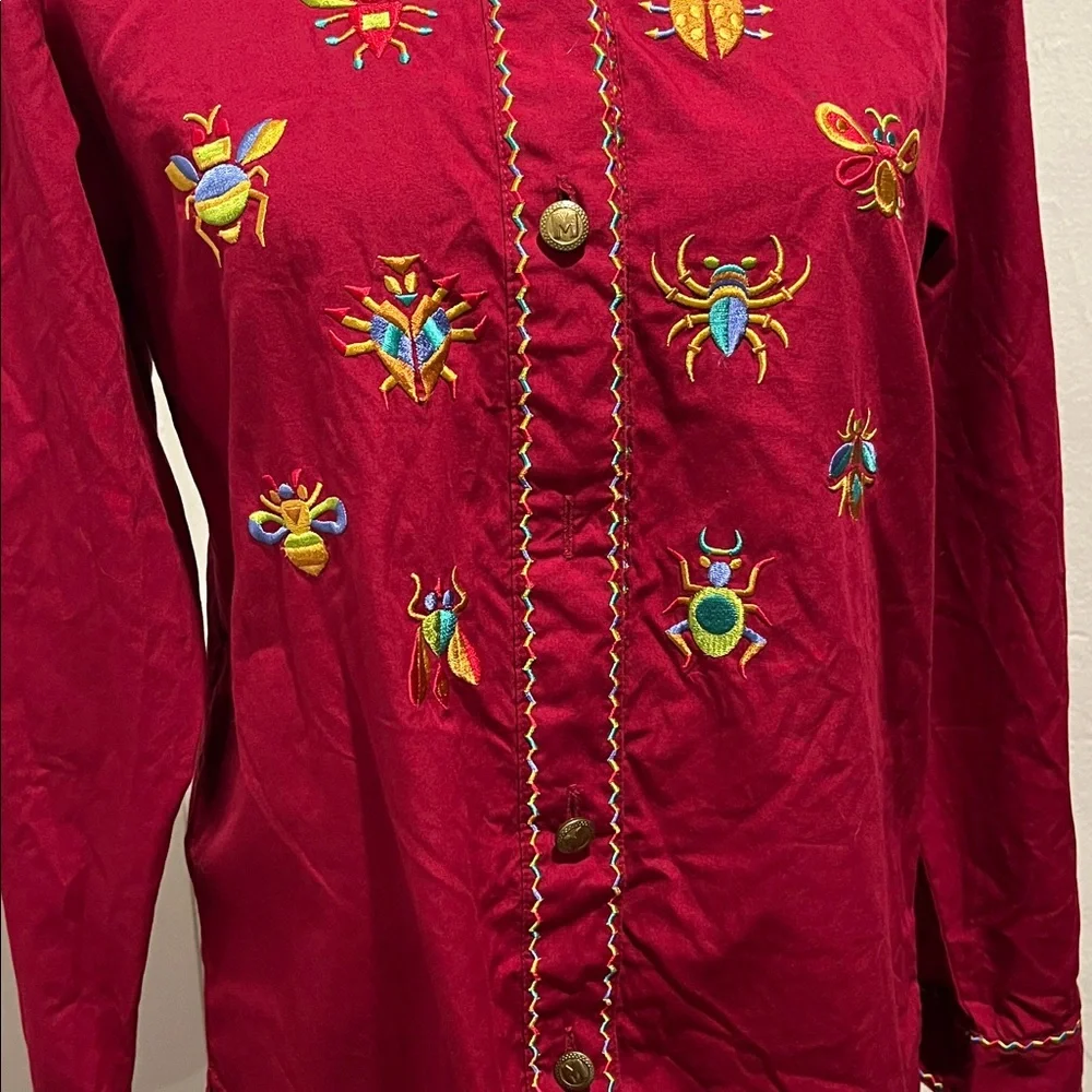 Bob Mackie Wearable Art embroidered shirt - Picture 2 of 12